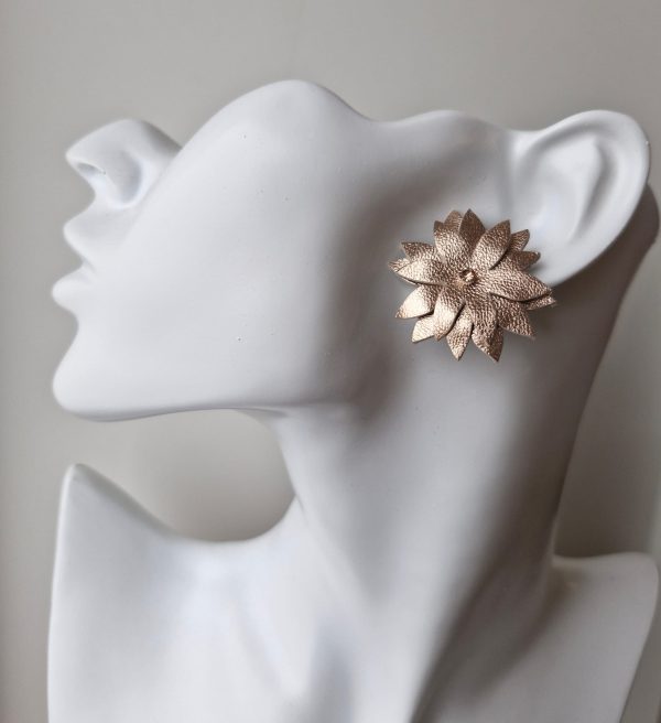 Puķu auskari rosegold