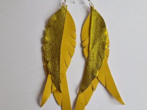 spalvu auskari dzeltens+spīdīgi dzeltens