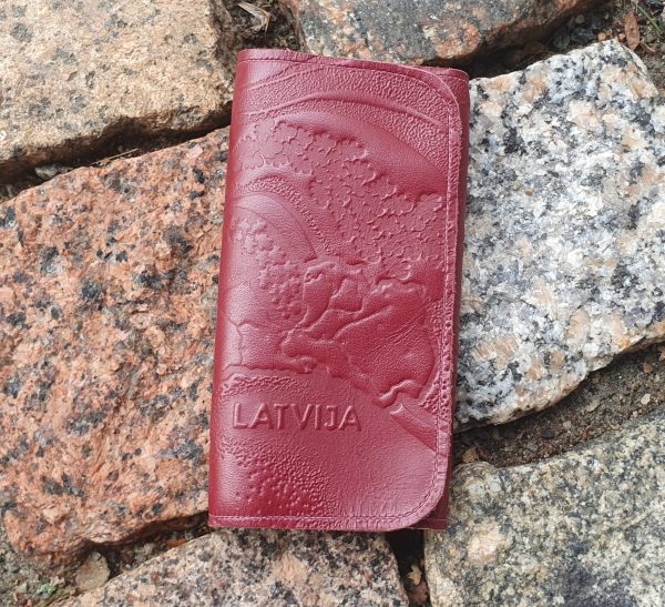 Ādas atslēgu maks bordo Latvija