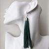Ādas auskari bārkstis tumši zaļš