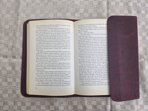 Grāmatu vāks bordo Ausekļa zīmes